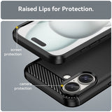iPhone 16 Skal Borstad Kolfibertextur Svart