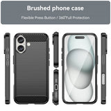iPhone 16 Skal Borstad Kolfibertextur Svart