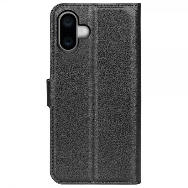 iPhone 16 Fodral Litchi Svart