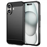iPhone 16 Plus Skal Borstad Kolfibertextur Svart