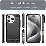 iPhone 16 Pro Skal Borstad Kolfibertextur Svart