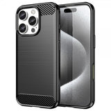 iPhone 16 Pro Max Skal Borstad Kolfibertextur Svart