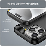 iPhone 16 Pro Max Skal Borstad Kolfibertextur Svart
