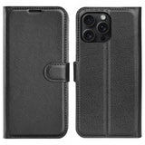 iPhone 16 Pro Max Fodral Litchi Svart