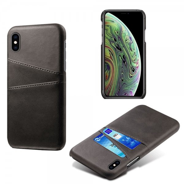 iPhone X/Xs Skal med Två Kortfack Svart