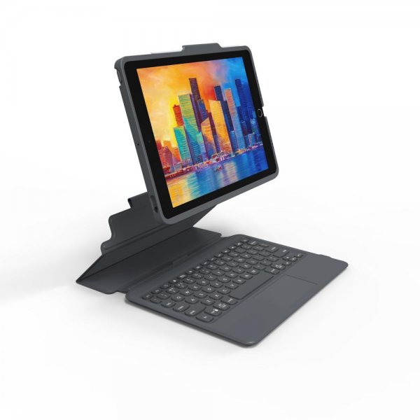ZAGG iPad 10.2 Fodral med tangentbord Pro Keys with Trackpad Nordic Svart Grå
