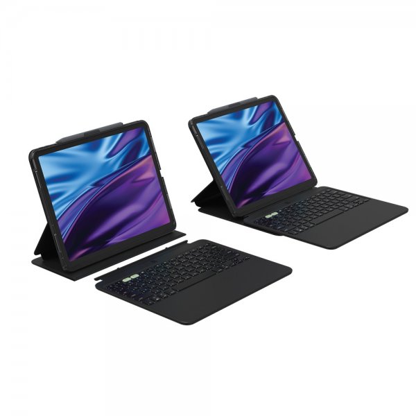 ZAGG iPad Air 13 (M2/M3/M4) Fodral med Tangentbord Pro Keys 2 Nordic Layout Svart