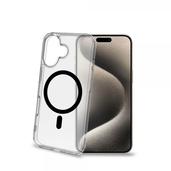 Celly iPhone 16 Skal GELSKINMAG Transparent Svart