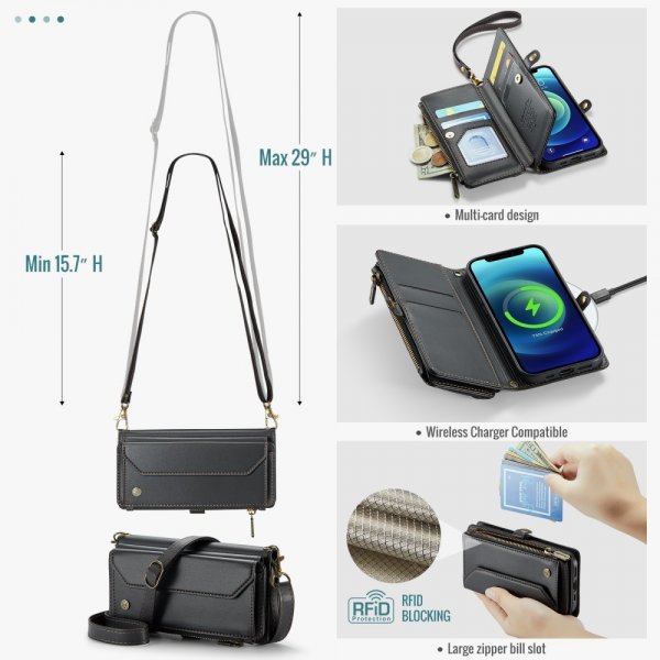 CaseMe iPhone 12/iPhone 12 Pro Fodral C36 Series Svart