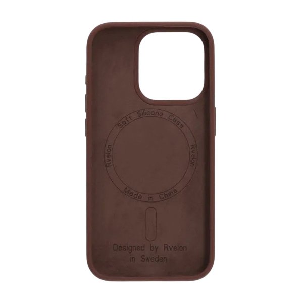 Rvelon iPhone 15 Pro Skal Silikon MagSafe Brun