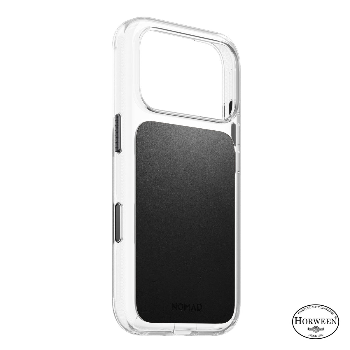 Nomad iPhone 17 Pro/iPhone 18 Pro Skal Clear Leather Case Svart