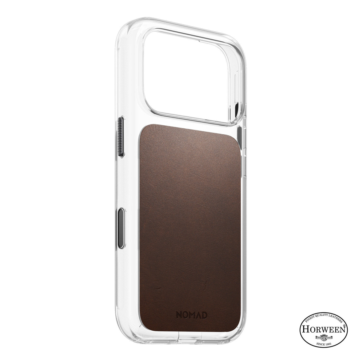 Nomad iPhone 17 Pro/iPhone 18 Pro Skal Clear Leather Case Rustic Brown