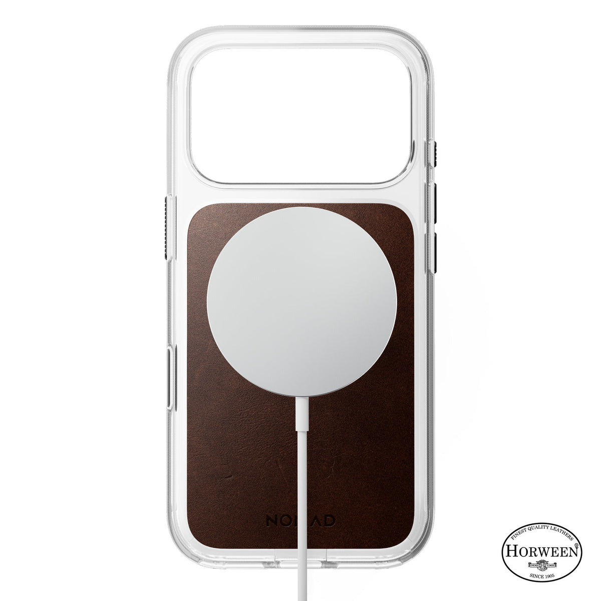 Nomad iPhone 17 Pro/iPhone 18 Pro Skal Clear Leather Case Rustic Brown