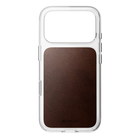 Nomad iPhone 17 Pro/iPhone 18 Pro Skal Clear Leather Case Rustic Brown