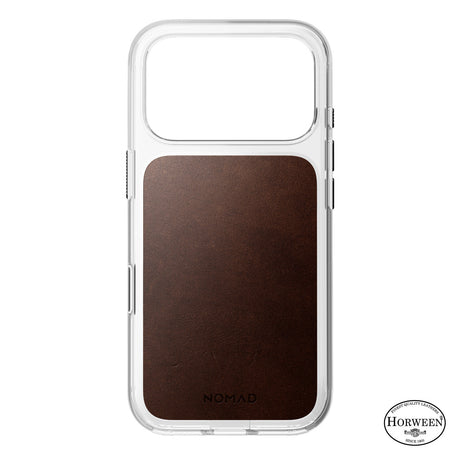 Nomad iPhone 17 Pro/iPhone 18 Pro Skal Clear Leather Case Rustic Brown
