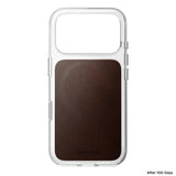 Nomad iPhone 17 Pro/iPhone 18 Pro Skal Clear Leather Case Rustic Brown