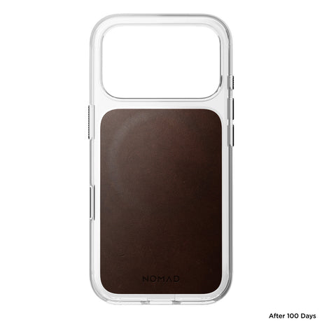 Nomad iPhone 17 Pro/iPhone 18 Pro Skal Clear Leather Case Rustic Brown