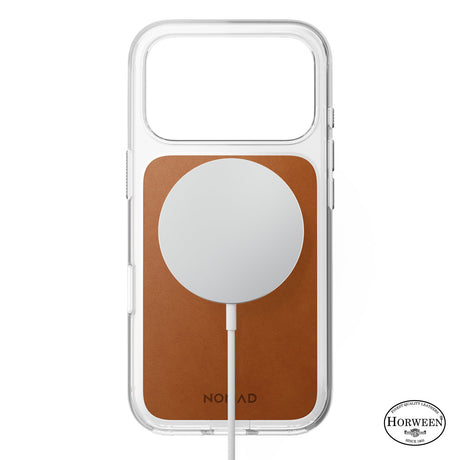 Nomad iPhone 17 Pro/iPhone 18 Pro Skal Clear Leather Case Saddle