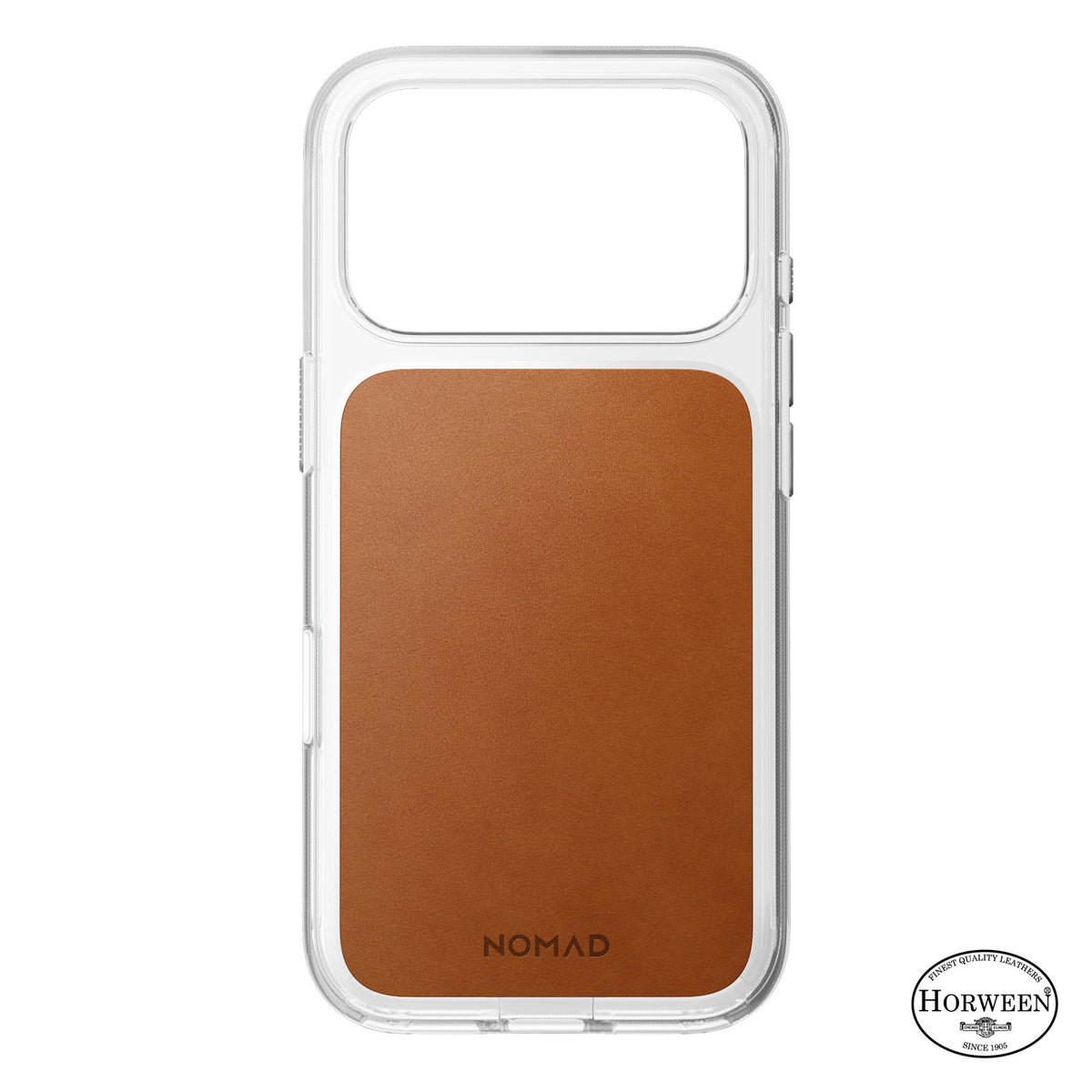 Nomad iPhone 17 Pro/iPhone 18 Pro Skal Clear Leather Case Saddle