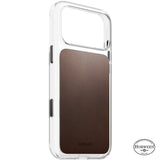 Nomad iPhone 17 Pro Max/iPhone 18 Pro Max Skal Clear Leather Case Rustic Brown