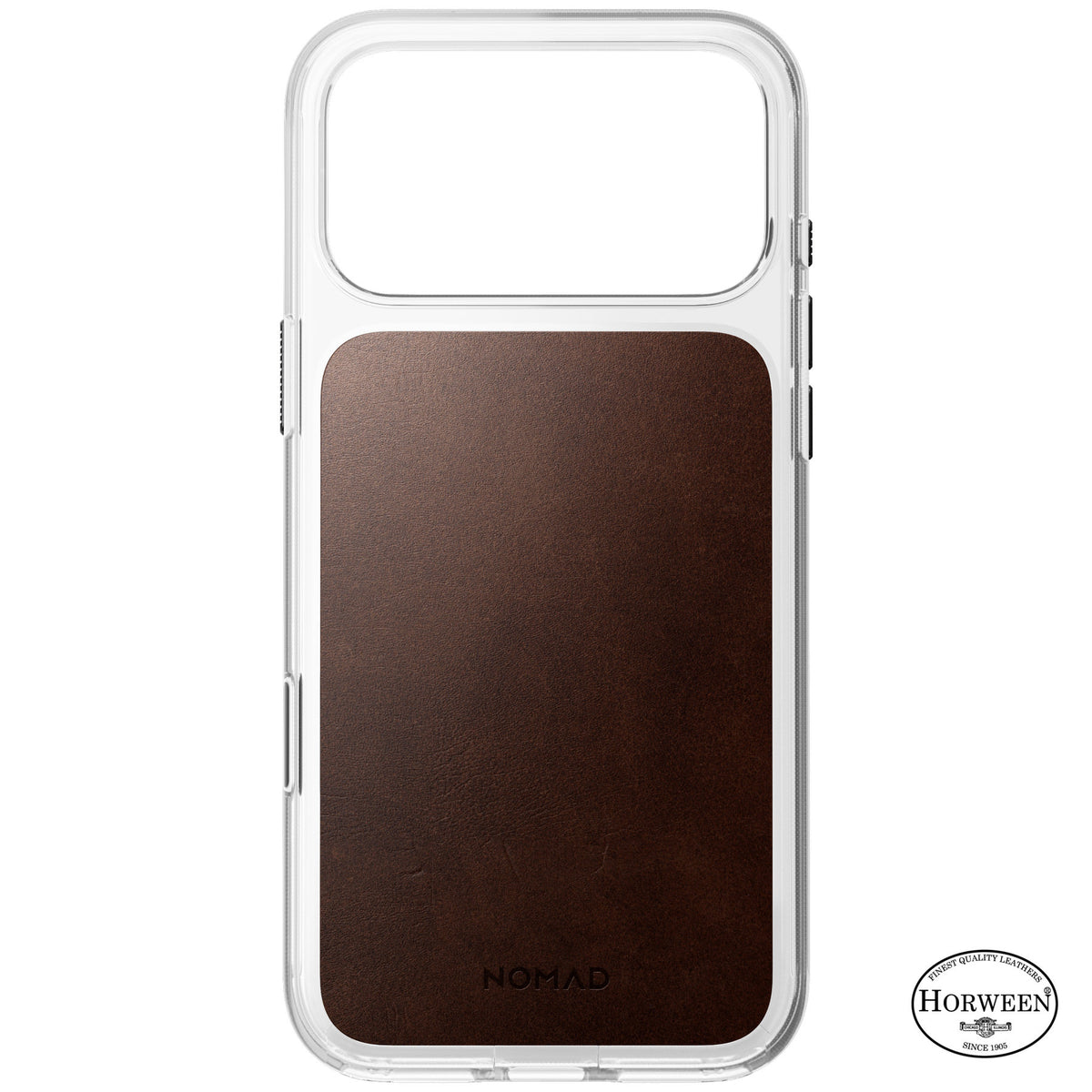 Nomad iPhone 17 Pro Max/iPhone 18 Pro Max Skal Clear Leather Case Rustic Brown