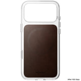Nomad iPhone 17 Pro Max/iPhone 18 Pro Max Skal Clear Leather Case Rustic Brown