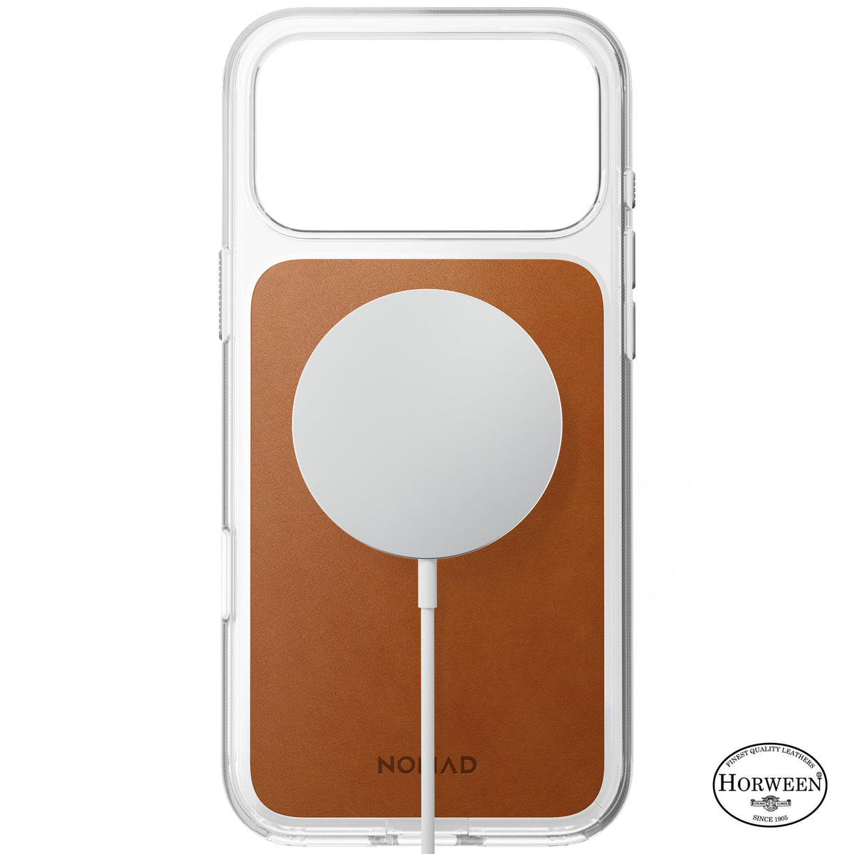 Nomad iPhone 17 Pro Max/iPhone 18 Pro Max Skal Clear Leather Case Saddle
