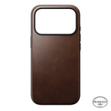 Nomad iPhone 17 Pro/iPhone 18 Pro Skal Modern Leather Case Horween Rustic Brown