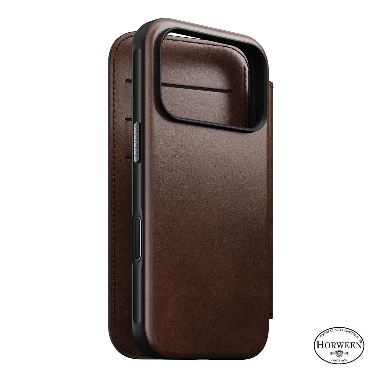 Nomad iPhone 17 Pro/iPhone 18 Pro Fodral Modern Leather Folio Horween Rustic Brown