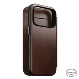 Nomad iPhone 17 Pro/iPhone 18 Pro Fodral Modern Leather Folio Horween Rustic Brown