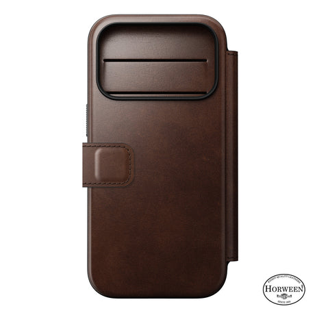Nomad iPhone 17 Pro/iPhone 18 Pro Fodral Modern Leather Folio Horween Rustic Brown