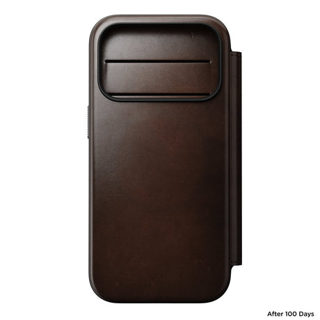 Nomad iPhone 17 Pro/iPhone 18 Pro Fodral Modern Leather Folio Horween Rustic Brown