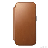 Nomad iPhone 17 Pro/iPhone 18 Pro Fodral Modern Leather Folio Horween Saddle