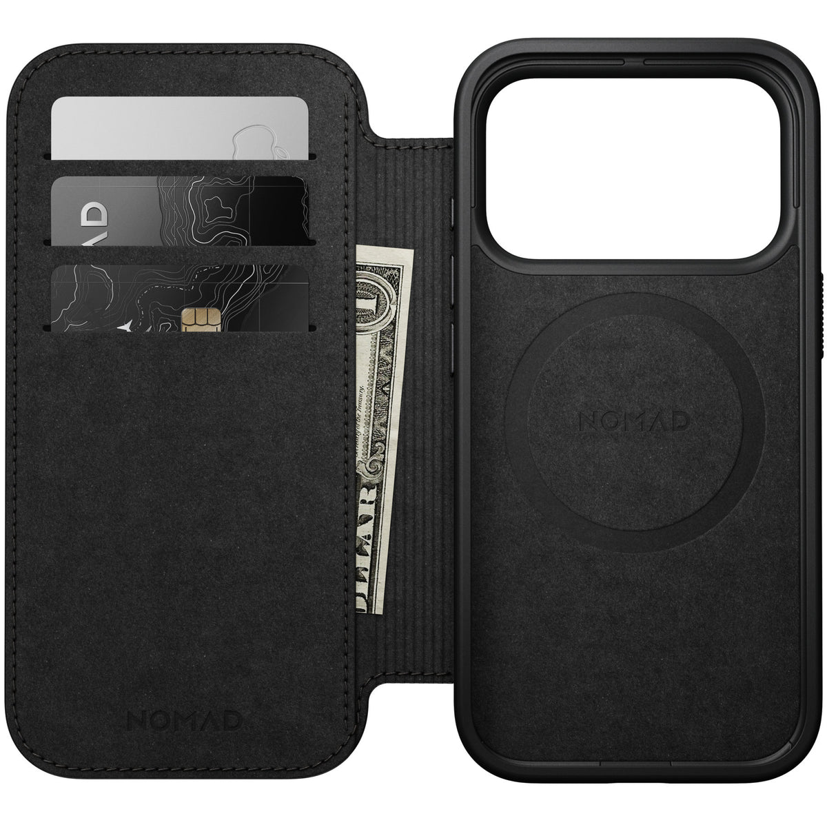 Nomad iPhone 17 Pro/iPhone 18 Pro Fodral Modern Leather Folio Svart