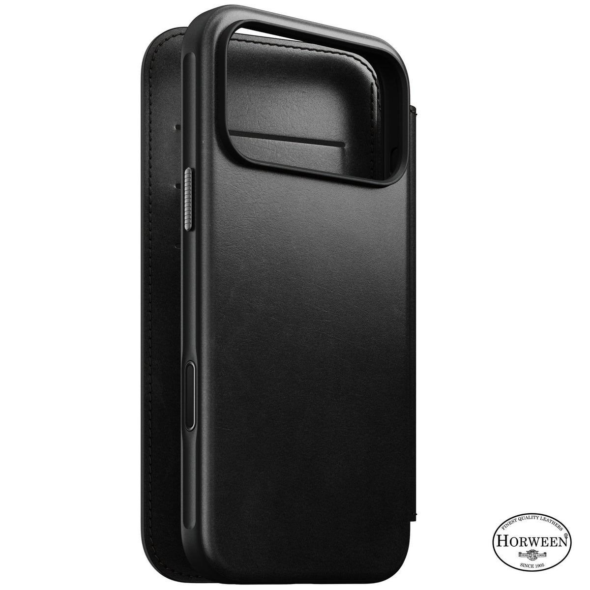 Nomad iPhone 17 Pro Max/iPhone 18 Pro Max Fodral Modern Leather Folio Horween Svart