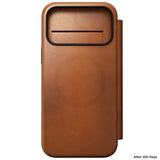 Nomad iPhone 17 Pro Max/iPhone 18 Pro Max Fodral Modern Leather Folio Horween Saddle