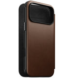Nomad iPhone 17 Pro Max/iPhone 18 Pro Max Fodral Modern Leather Folio Brun