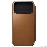 Nomad iPhone 17 Pro Max/iPhone 18 Pro Max Fodral Modern Leather Folio English Tan
