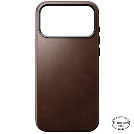 Nomad iPhone 17 Pro Max/iPhone 18 Pro Max Skal Traditional Leather Case Horween Rustic Brown