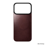 Nomad iPhone 17 Pro/iPhone 18 Pro Skal Mag Leather Back Burgundy