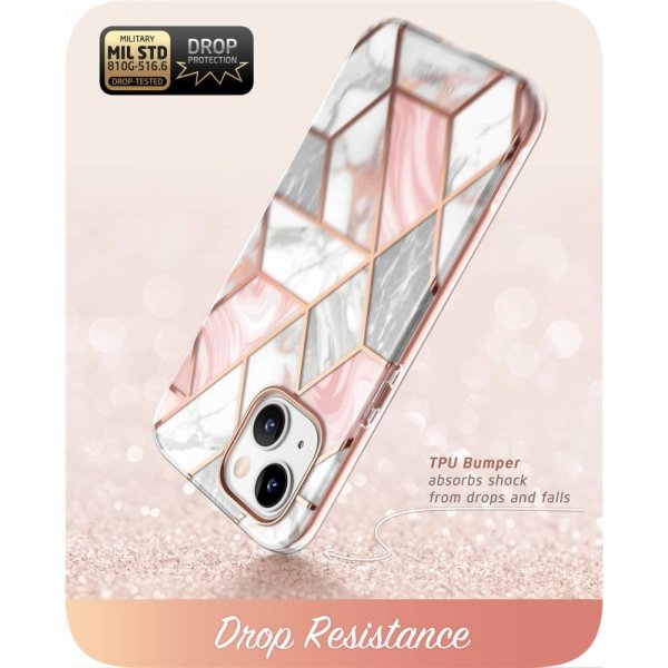 Supcase iPhone 14 Plus Skal Cosmo Pink Marble