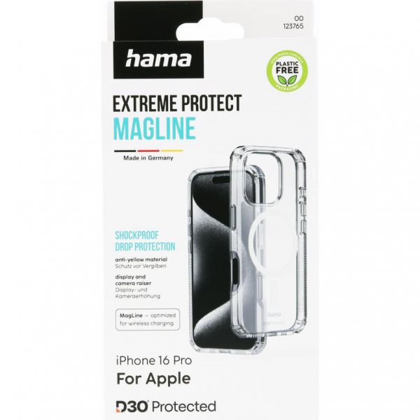 Hama iPhone 16 Pro Skal Extreme Protect MagLine Transparent