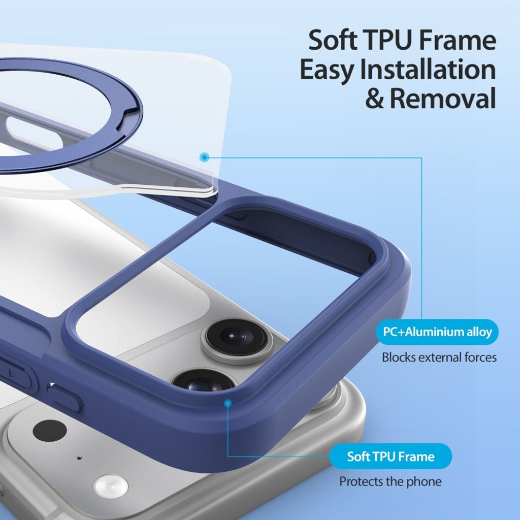 Dux Ducis iPhone 17 Pro Max/18 Pro Max Fodral Skin X Pro Series Kickstand MagSafe Blå