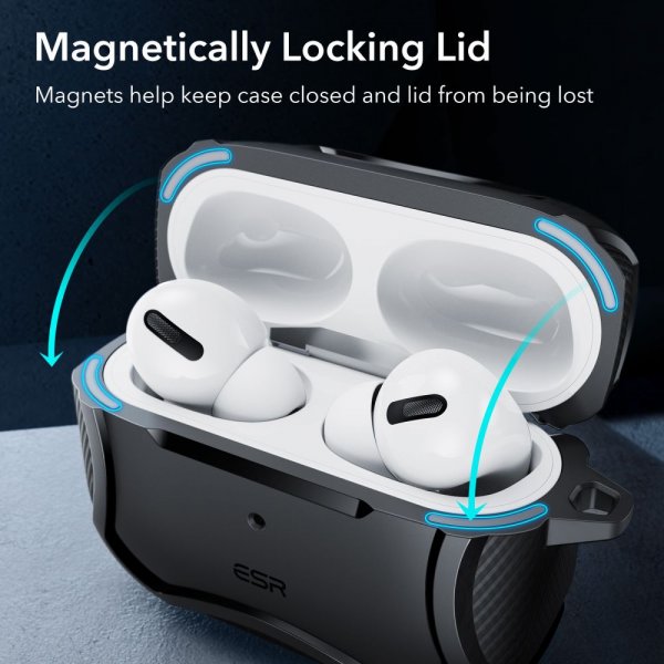 ESR AirPods Pro/AirPods Pro 2 Skal Cyber Tough HaloLock Svart