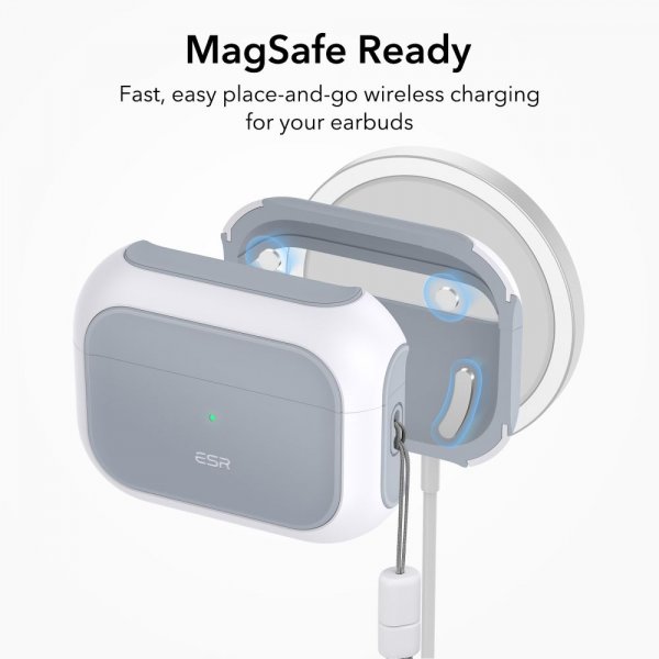 ESR AirPods Pro/AirPods Pro 2 Skal Orbit Hybrid HaloLock Vit