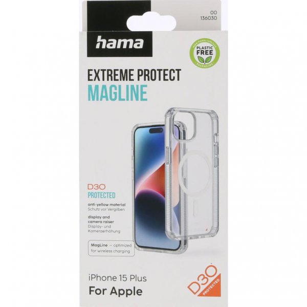 Hama iPhone 15 Plus Skal Extreme Protect MagLine Transparent
