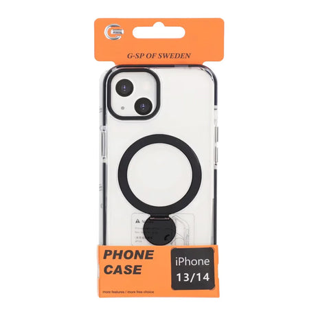 iPhone 13/14 Skal Ringstativ MagSafe Transparent Svart