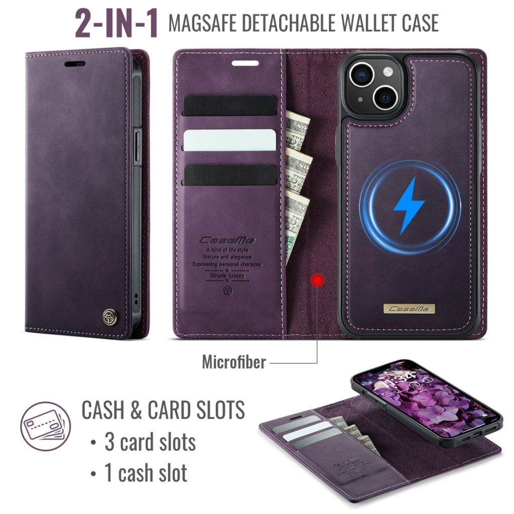 CaseMe iPhone 13 Fodral C49 Series Lila