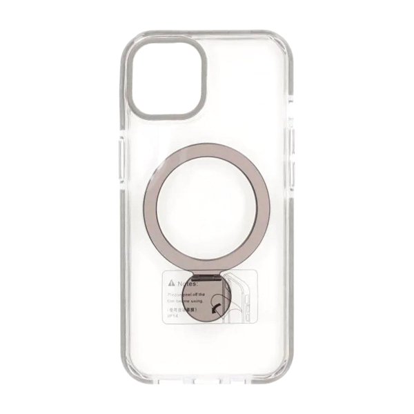 iPhone 15 Skal Ringstativ MagSafe Svart Transparent