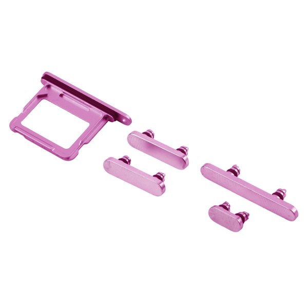 Knappar och Simkorthållare för iPhone 16 och 16 Plus - Rosa